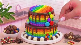 How To Make Amazing Ranbow Cake 🍰 Colorful Miniature Cake Decorating | Mini Cake World