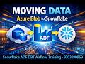 ADF Real Time Scenario | Copy data from Azure Blob to Snowflake using ADF | End-to-End Pipeline