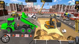 Road Builder Construction Simulator- #79 Heavy Excavator Crane Loading Dump Truck - Android GamePlay screenshot 5
