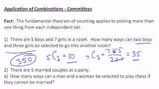 Celebrity Application of Combinations - Committee Problems Wealth