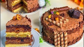 Gâteau génoise à la crème mousseline et aux fruits secs  ڤاطو جينواز بكريمة الموسلين والفاكية