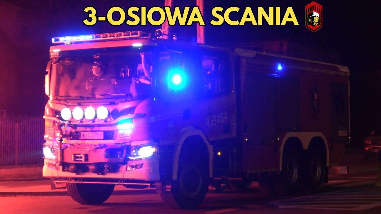 CIĘŻKA 3-OSIOWA SCANIA DLA OSP SANNIKI - Powitanie wozu 439[M]64 GCBA Scania P450 6x6/WISS