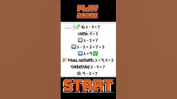 🧩 10. x - y = 7 is PLAY 10 More...See ➡️ https://www.youtube.com/@Mr.X_Plainer