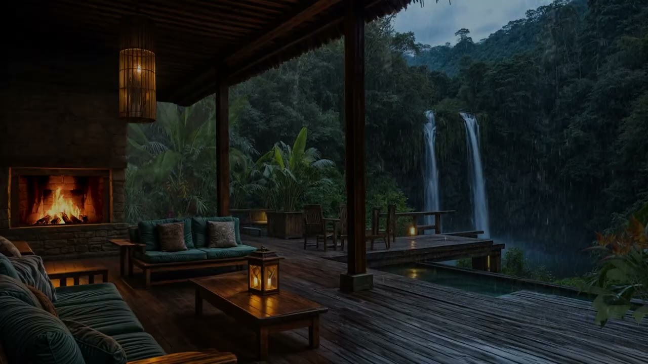 Luxury Forest Deck by Twin Falls | Nighttime Serenity for Deep Rest | Immersive Nature Soundscape