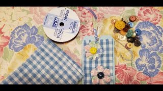 #52tagshannemade Week 7 Fabric Hexagons with buttons & a new stitch Challenge by Anne Brooke