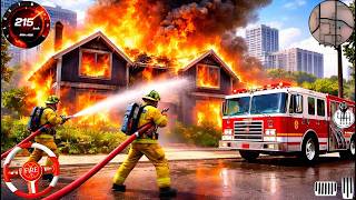 Симулятор спасения на пожарной машине в городе - 911, США, аварийная служба, вождение пожарной ма... screenshot 3