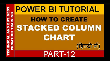 Power BI Tutorial for Beginners | How to create Stacked Column Chart in Power BI in Hindi | Part-12
