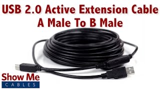 Easy To Use USB 2.0 Active Extension Cable - A Male to B Male #23-210-030
