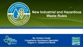 New Industrial and Hazardous Waste Rules