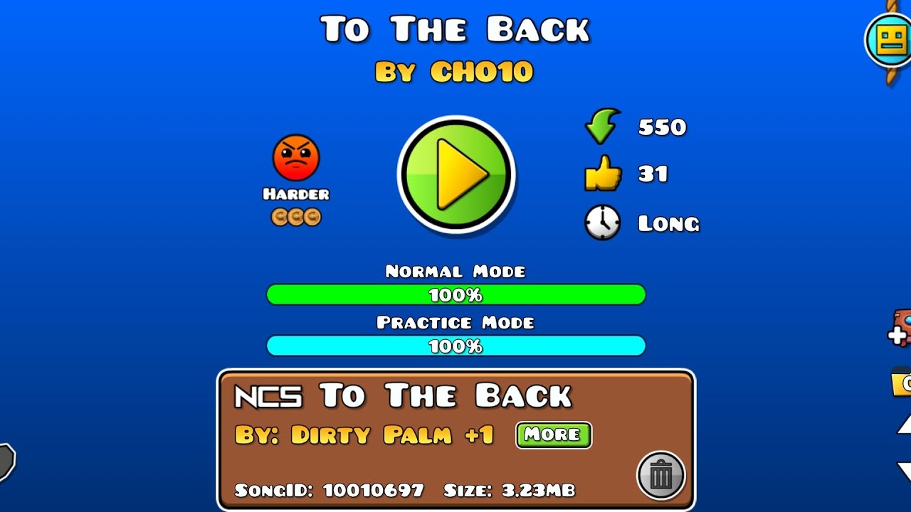 "To The Back" By: CHO10 [3 Coins] | Geometry Dash 2.2