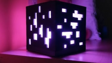 3d printed Minecraft Block Night Lamp with Arduino Nano and Neopixel - Demo
