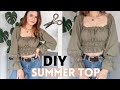 DIY Easy Puffed Sleeve Square Neck Top from scratch