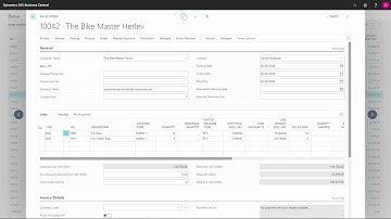Tabs on the Sales Order Header - Microsoft Dynamics 365 Business Central