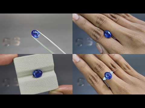 Unheated sapphire Royal Blue oval cut 4.05 carats, Sri Lanka Video  № 1