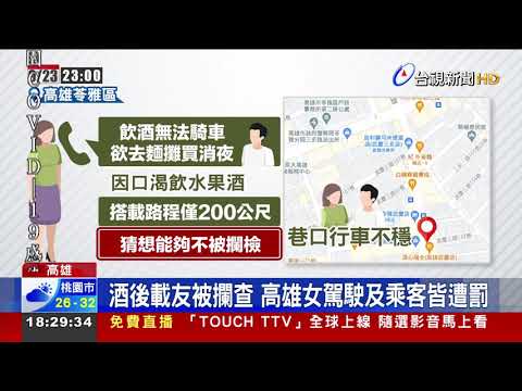 高雄男喝酒Call友來載 好心友竟酒駕一起罰