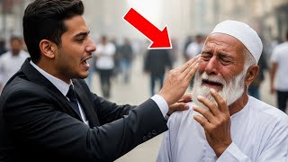 "مليونير يصفع شيخًا مسنًّا أمام الجميع… وبعد دقائق تحدث المفاجأة!"
