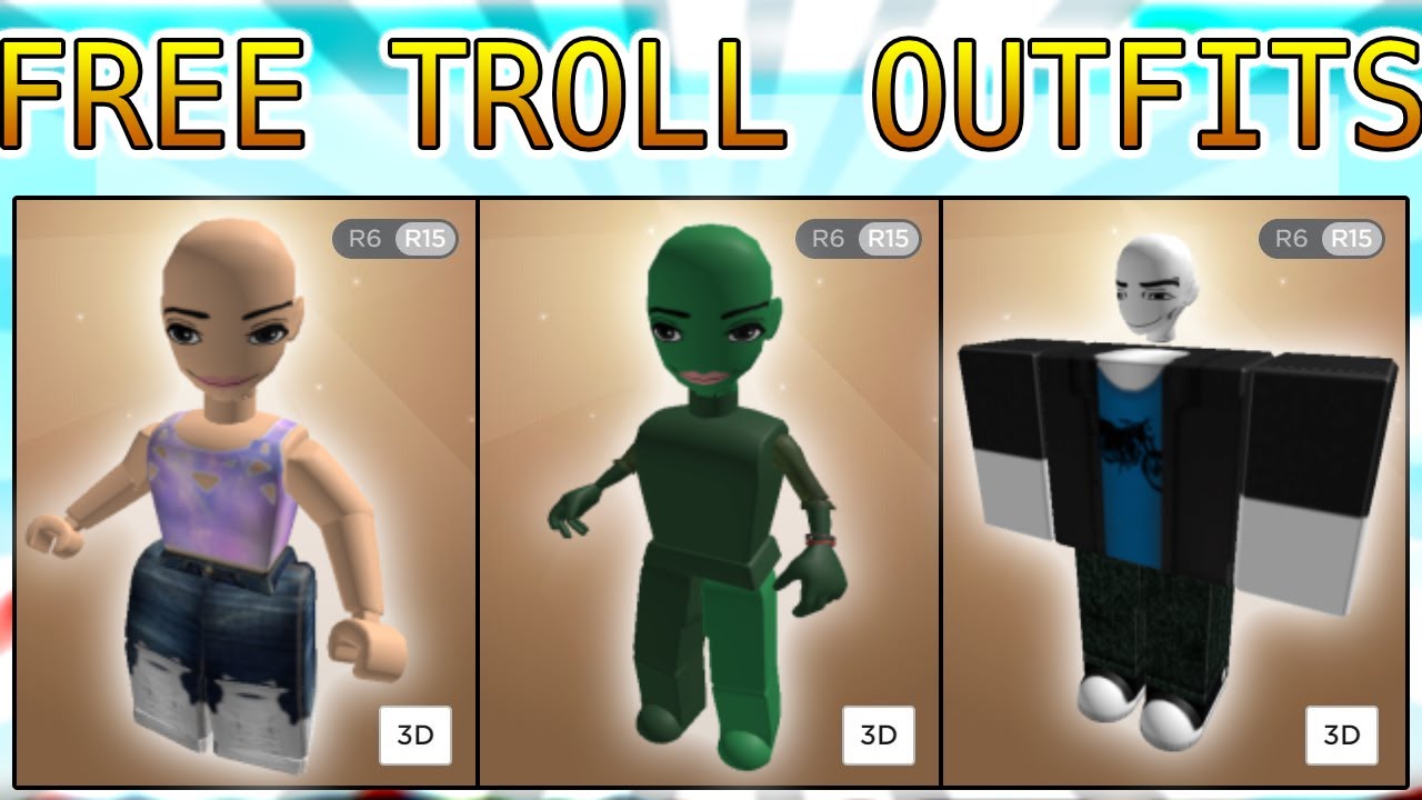 Xem bộ trang phục troll Roblox mới cập nhật 2024 để tạo cho nhân vật của bạn một phong cách độc đáo và vui nhộn. Với nhiều mẫu trang phục từ những game thủ tài năng, bạn sẽ cảm thấy thích thú khi lựa chọn cho nhân vật của mình.