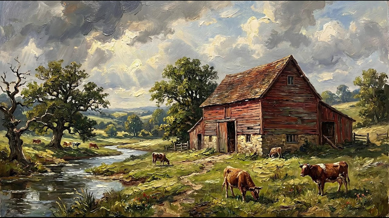 4K Vintage Red Barn Screensaver for ART TV | Relaxing Ambient Mode