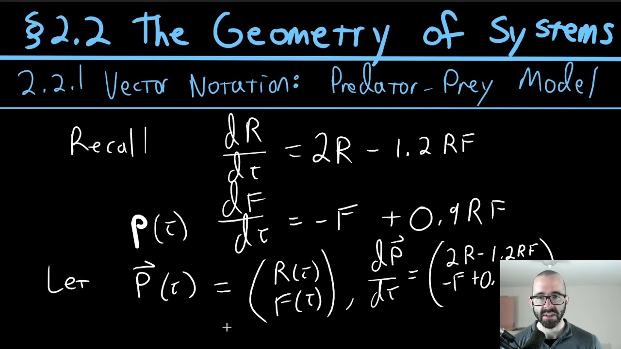 2.2.1 Векторная нотация для модели «хищник-жертва»