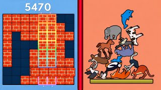 Block Blast Puzzle 🧩 VS Animal Stack Puzzle 🦅🦌🦩🦒 (Offline Games) 📱✨ Satisfying Mobile Gameplay 🎮🔥