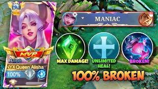 LATE GAME MANIAC!! 🔥 ONLY PRO ALICE USERS KNOW THIS DAMAGE HACK BUILD 2025 ( 100% SURE WIN! )| MLBB