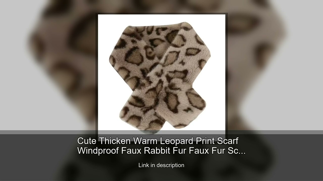 Cute Thicken Warm Leopard Print Scarf Windproof Faux Rabbit Fur Faux Fur Scarf Soft Faux Collar