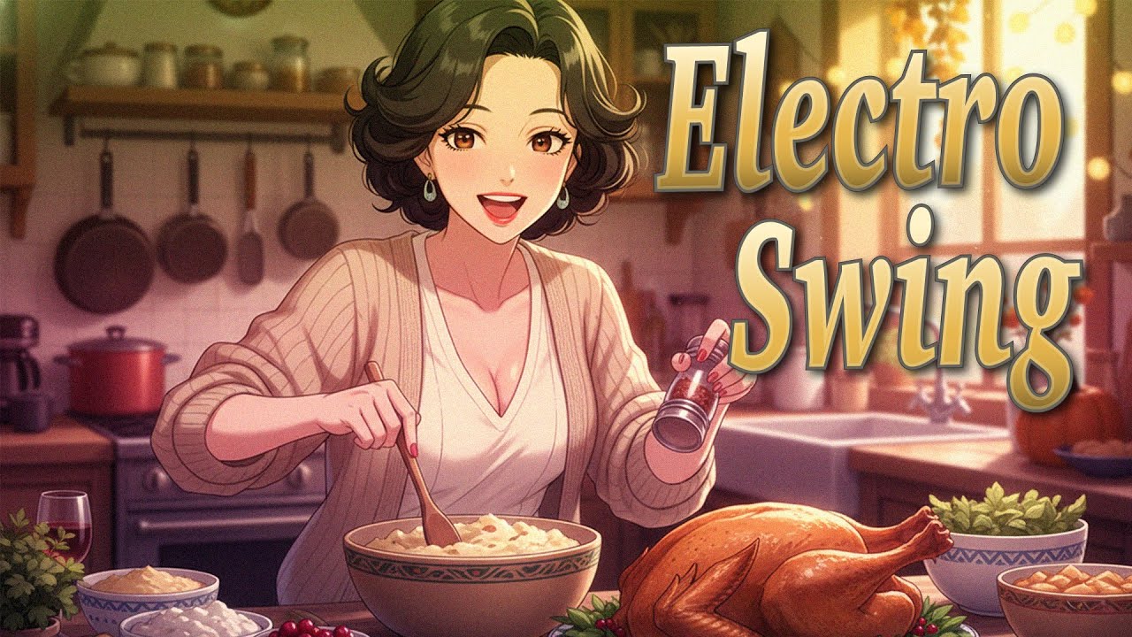 Electro Swing BGM: Happy Cooking Jazz 🦃 Vintage Kitchen Party | Thanksgiving Mood
