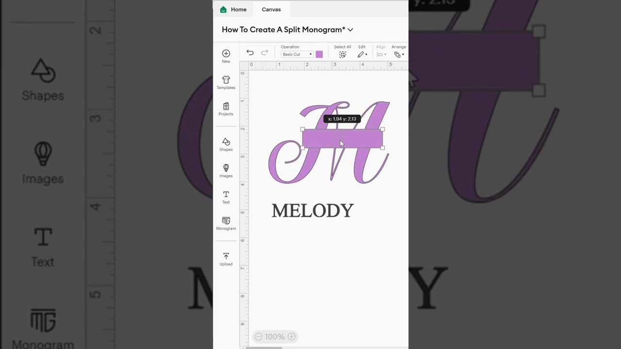 How to Make a Split Monogram Letter in Cricut Design Space 
