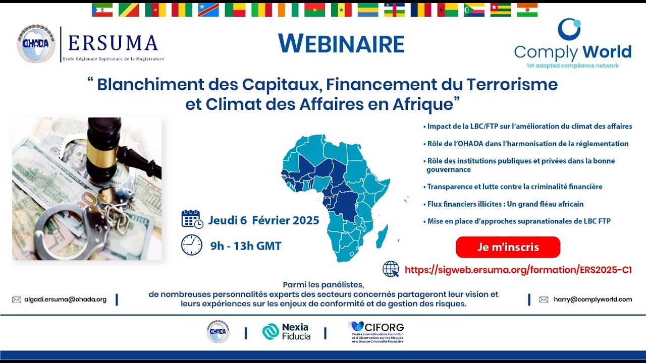 Conférence Blanchiment des capitaux, financement du terrorisme et climat des affaires en Afrique