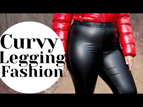 Curvy Plus Size Leather Leggings Pants Outfit Ideas For Mature Women 