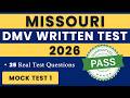 Missouri DMV Written Test 2026 | 25 Questions | DMV Driving Test Missouri Practice | DMV Permit Test