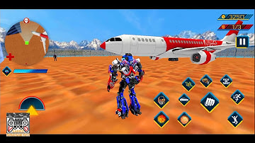 Optimus Multiple Flaying Helicopter Robot Car Trasform City Battle  - Android Gameplay