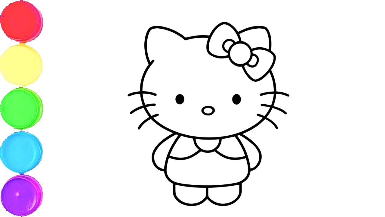 Cute Hello Kitty Drawing, Painting & Coloring For Kids and Toddlers_ Child Art