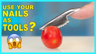 I Turned My Nails Into Tools 🔪🛠 Will It Slice a Tomato? 😱