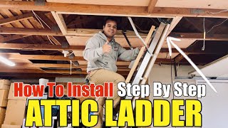 How To Install A Louisville Attic Ladder In The garage Step By Step With Basic Hand Tools DIY