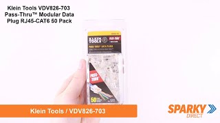 Klein Tools VDV826-703 |  Pass-Thru™ Modular Data Plug | RJ45-CAT6 | 50 Pack
