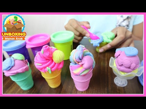 Mainan Anak Play Doh Ice Cream - Play Doh Swirl & Scoop Ice Cream - How To Make Ice Cream With Toy