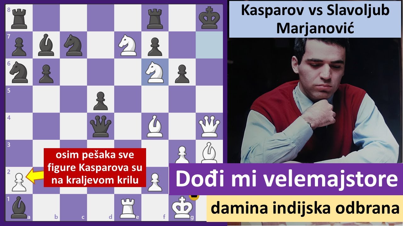 Garry Kasparov vs Slavoljub Marjanovic - top partija Kasparova - damina indijska odbrana