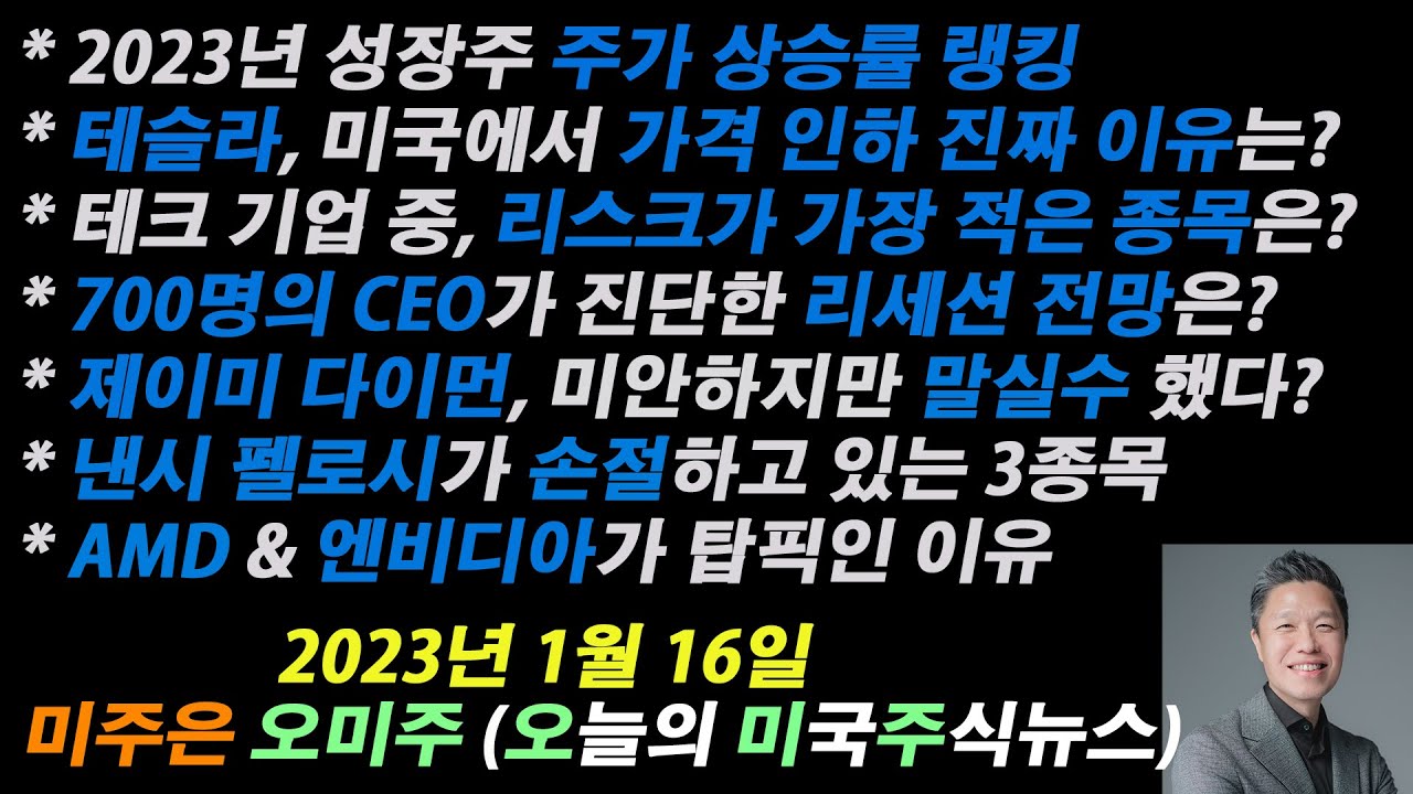 [오늘의 미국주식뉴스] 낸시 펠로시는 손절을 시작했다 / 테슬라, 미국쪽 가격인하의 진짜 이유 / 제이미 다이먼, 허리케인은 오지  않는다 / AMD & 엔비디아가 탑픽인 이유