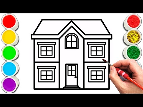 видео: Simple Two-storey house Drawing, Painting & Coloring For Kids and Toddlers_ Child Art