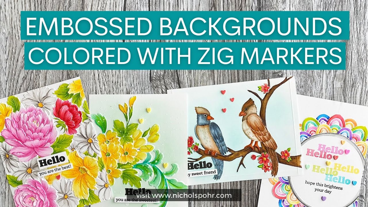Embossed Backgrounds with Zig Markers Altenew 3D Embossing Folders