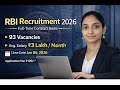 RBI Lateral Recruitment 2026🔥 93 Vacancies | Avg Salary ₹5 Lakh/Month | Apply Online #govtjobs #job