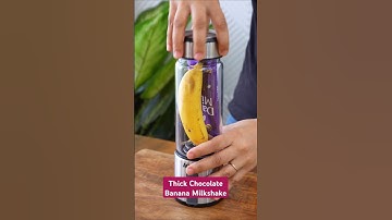 Thick Chocolate Banana Milkshake in Portable Blender ASMR!! #hmm