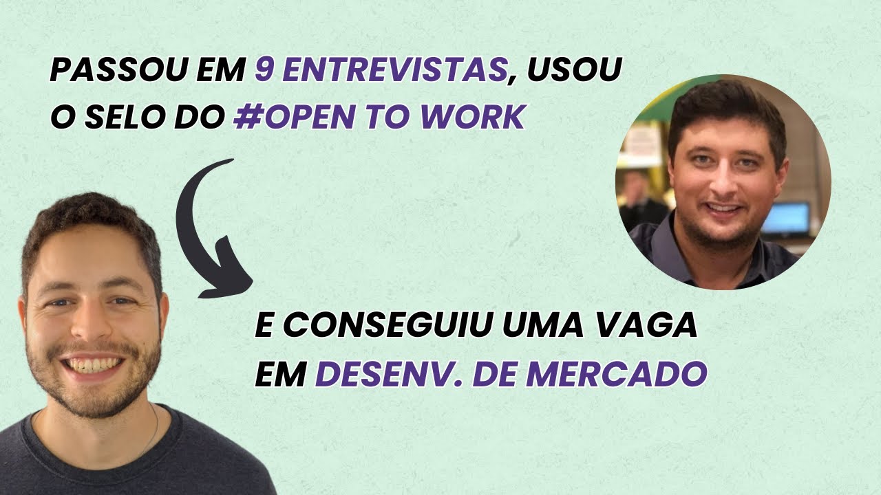 Usou Seguiu o método, usou selo Open to work e conseguiu uma vaga na área de ...