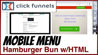 CF 1.0 - How To Build A Mobile Menu w/Hamburger Bun Icon in ClickFunnels Using HTML