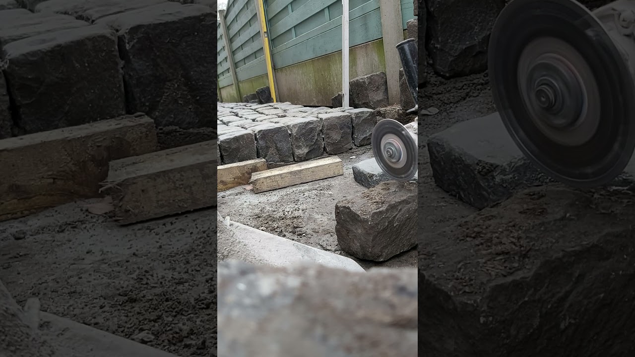 cutting granite cobble sets stone brake