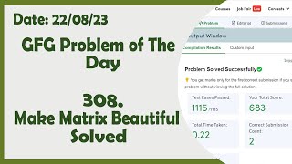Make Matrix Beautiful || C++ || GFG Daily Problem