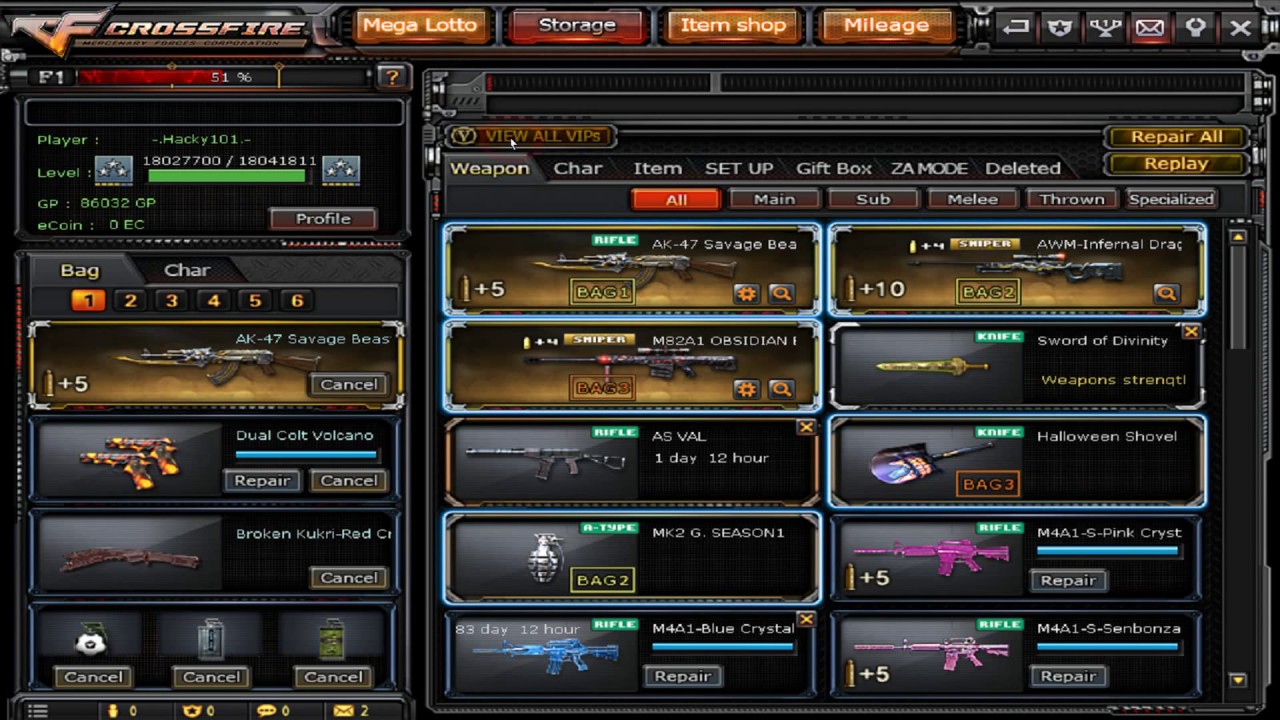 hacky na crossfire