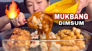 MUKBANG DIMSUM DENGAN SAOS KENTAL 😩🔥 FULL SEAFOOD   UDANG   DAGING #jejezhuang