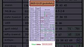 Lottery Result // Tikat Anka  2025 12 25 Thursday ( බ්‍රහස්පතින්දා) //#tikatanka  #lotterynumbers screenshot 2